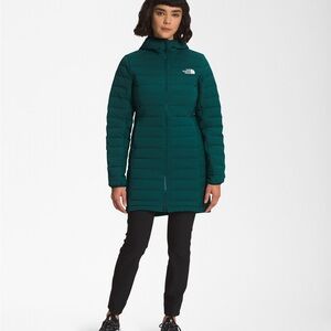 ISO ———The North Face Women's Teal Hooded Long Puffer Coat